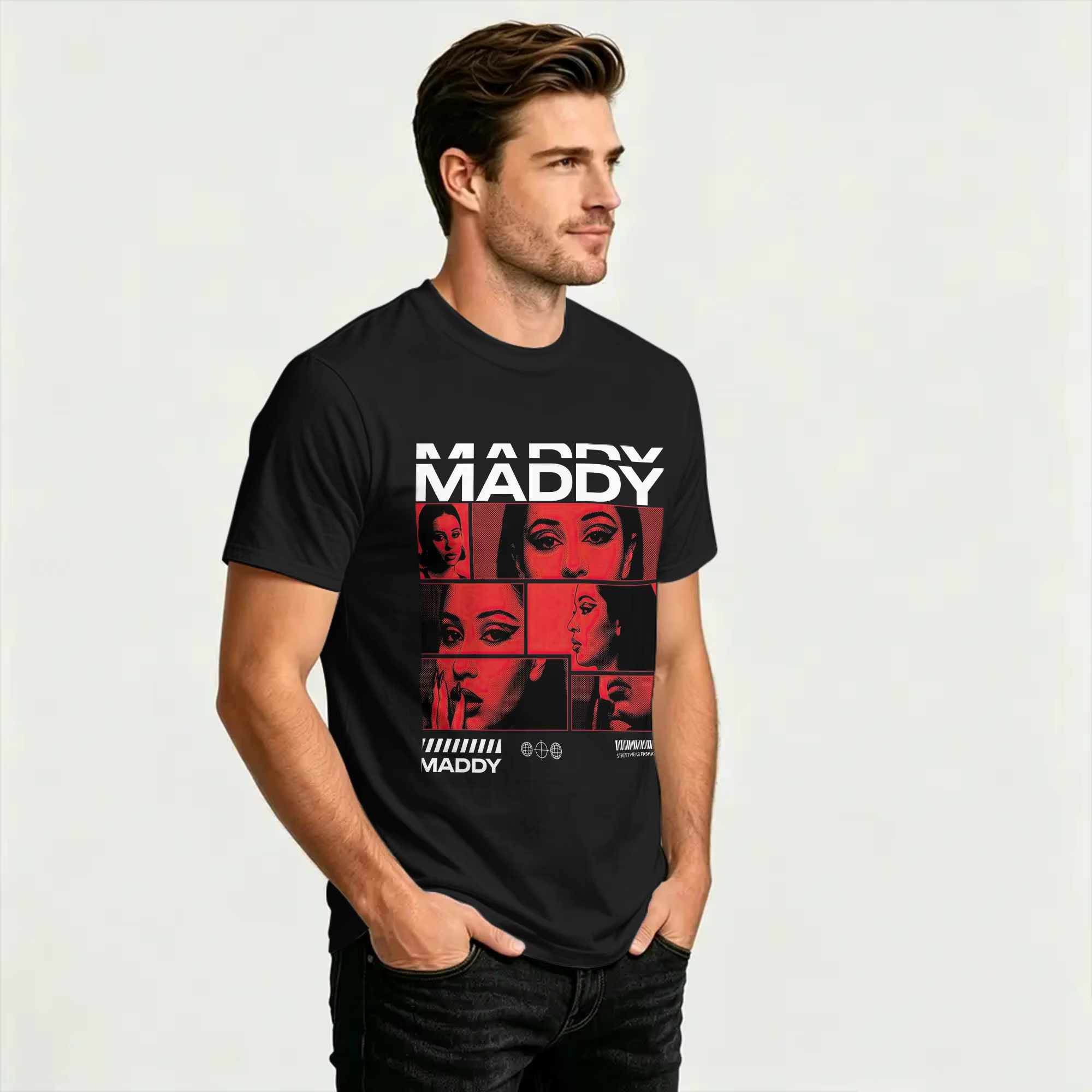 T-Shirt pour hommes Euphoria Maddy - Alexa Funny, en pur coton, à manches courtes, col rond, pour l'été