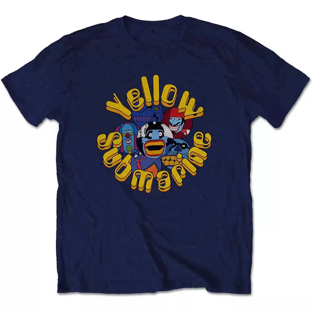 T-Shirt en coton avec image de la bande The Beatles Yellow Submarin