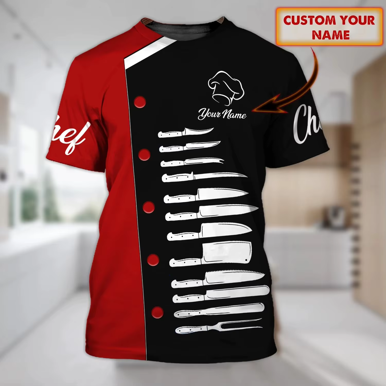 T-shirt unisexe Chef Works imprimé en 3D