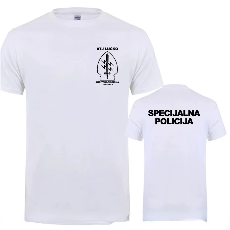 ATJ LUCKO-T-Shirt à Manches Courtes pour Homme, Décontracté, Patinage, Contre le Terrorisme, Unité de Force Spéciale, Été