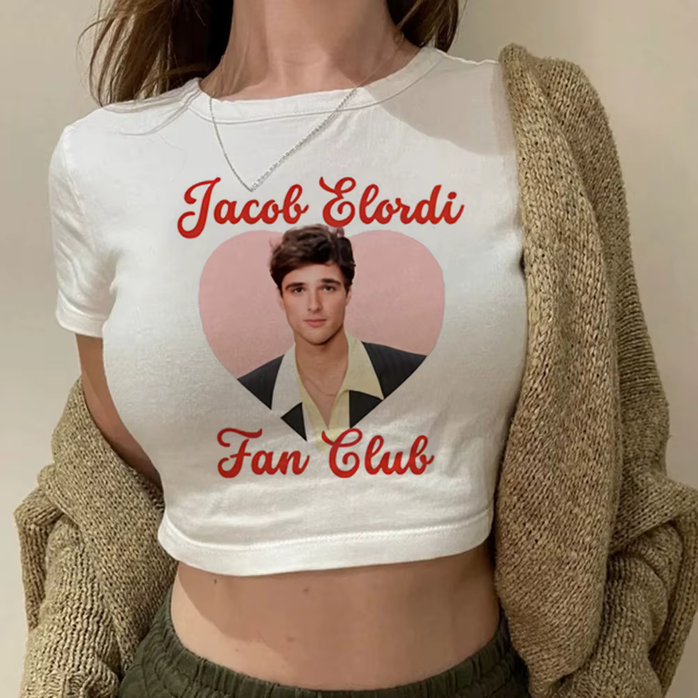 Jacob Elordi crop top shoujo meme été années 2000 goth emo t-shirt y2k funny