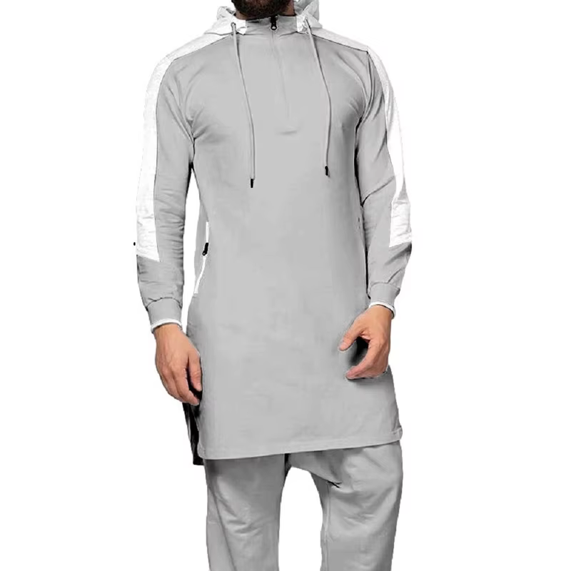 Hommes sweat T-shirt printemps automne couleur unie ample Zip pull