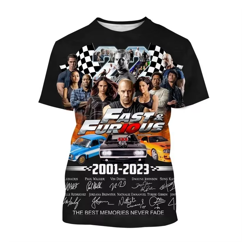 Rapide et furieux impression 3D T-Shirts hommes femmes mode Streetwear surdimensionné à manches courtes t-shirt Harajuku
