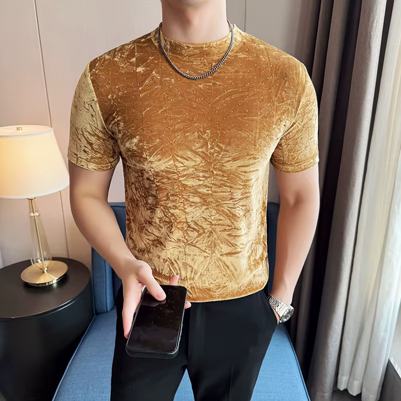 T-shirts pour hommes, design plissé tendance