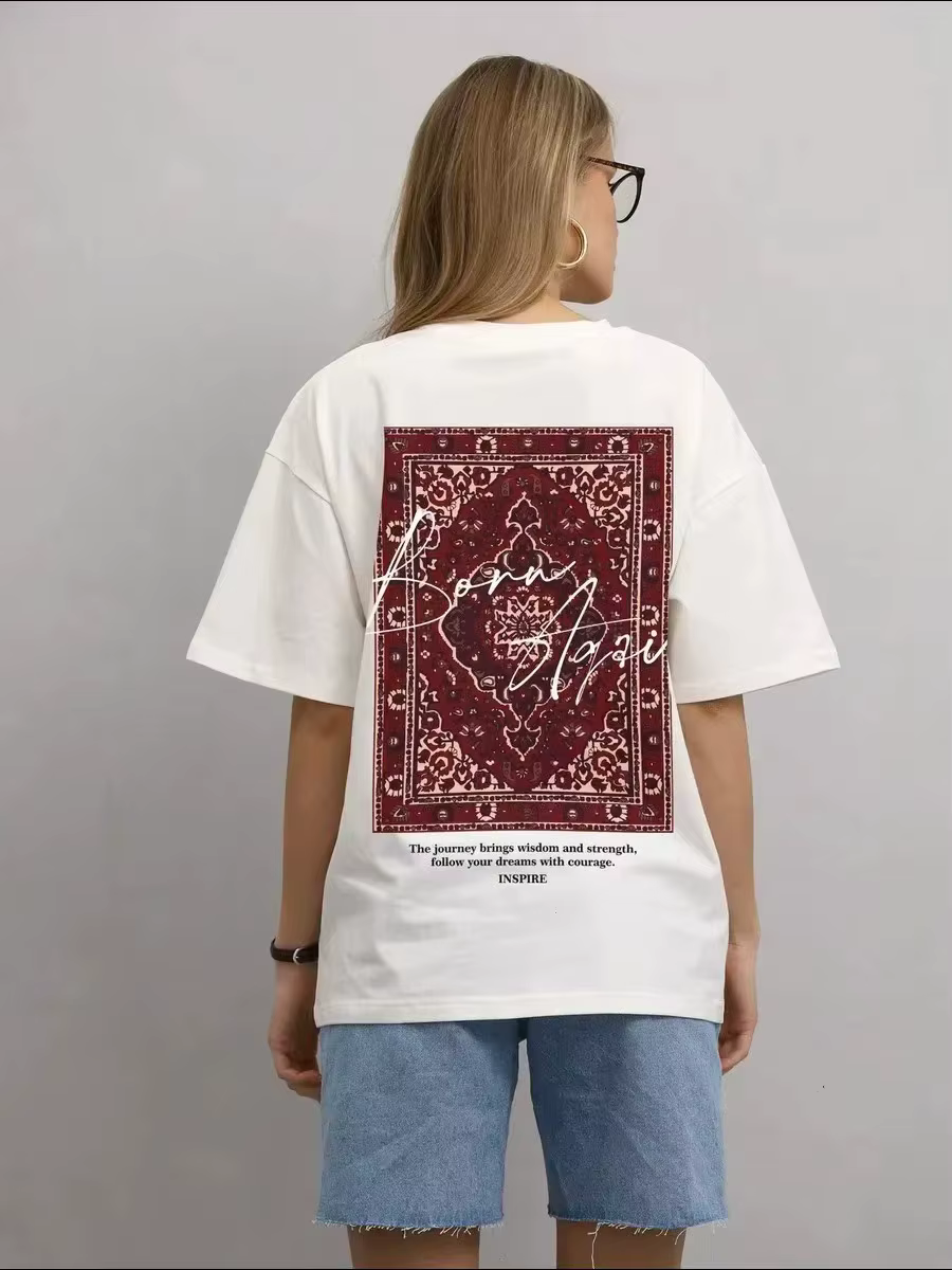 CGC 2025 nouveau Vintage femmes graphique T-shirt 100% coton été à manches courtes y2k hauts décontracté surdimensionné