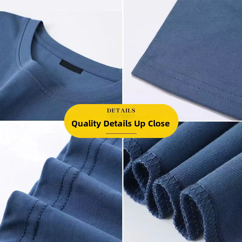 T-shirt à manches courtes de couleur unie à la mode pour homme