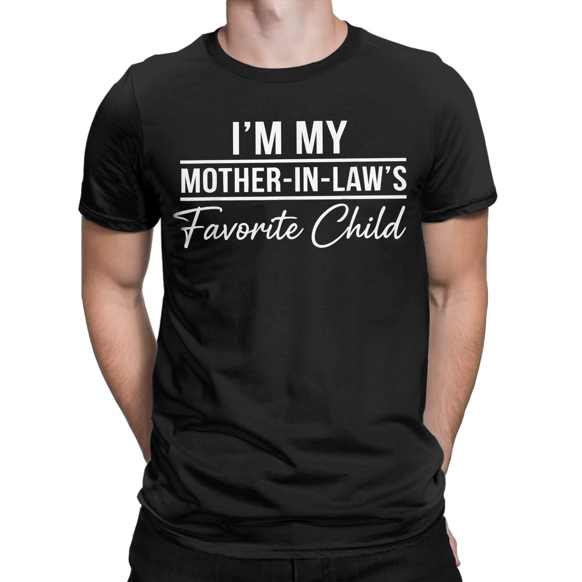 Hommes T-Shirts je suis ma mère dans les lois enfant préféré drôle famille Humor nouveauté coton t-shirt à manches courtes T-Shirts O cou hauts