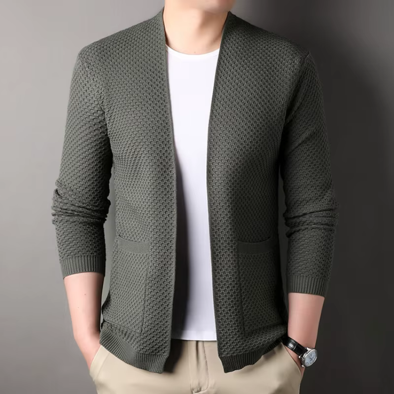 Cardigan à motif polo classique pour hommes