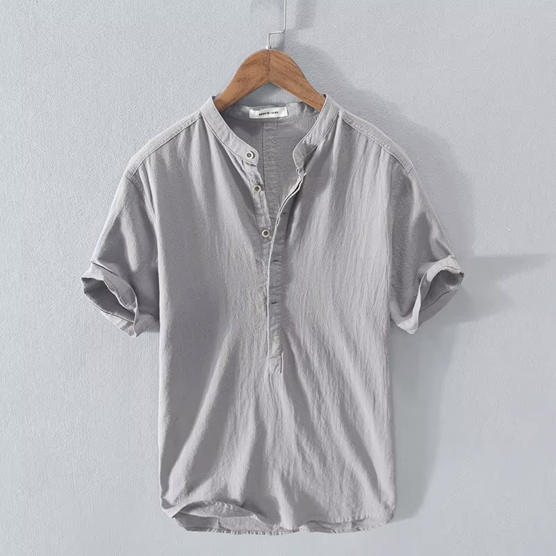 Chemise en coton et lin pour homme