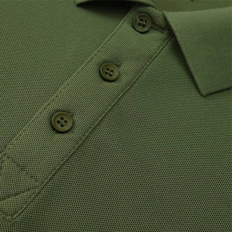 Polo Solide à Manches sulfavec Logo à Motif Personnalisé