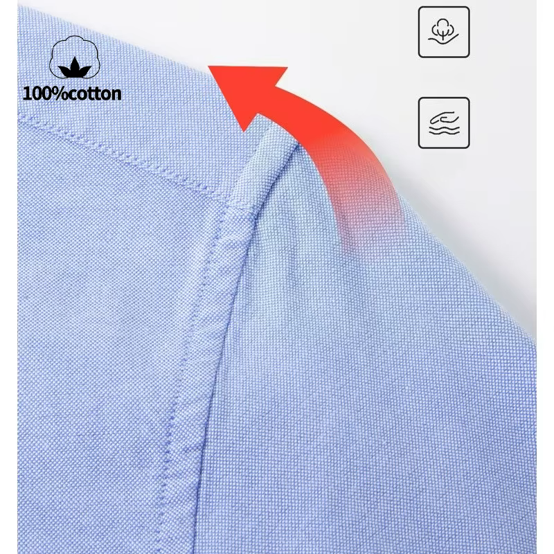 Chemise Oxford 100 % coton pour homme - Respirante