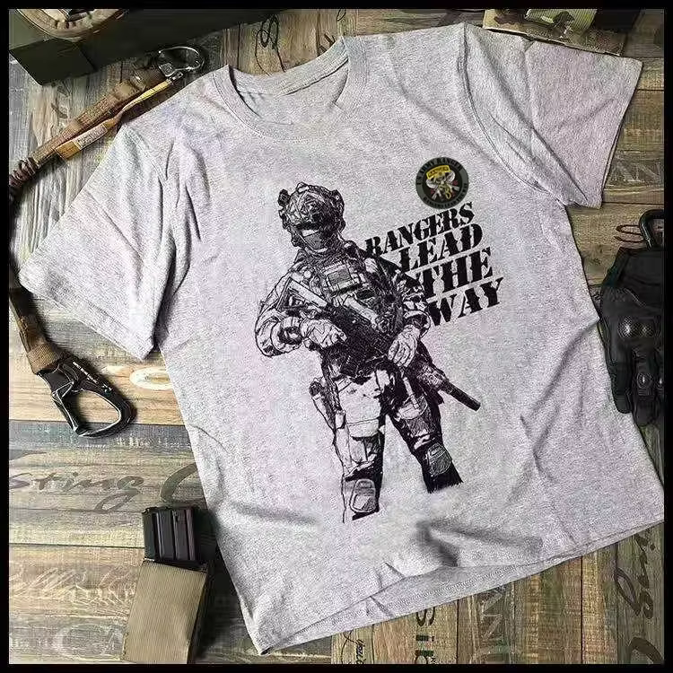 Les Rangers conduent le chemin. T-shirt de soldat d'infanterie d'élite de l'armée américaine. Nouveau 100% coton à manches courtes col rond T-shirts haut décontracté taille S-3XL