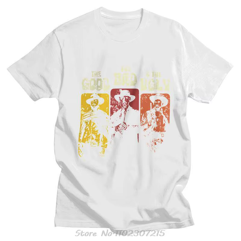 Le bon le mauvais et le laid hommes T-shirt coton t-shirts Clint Eastwood