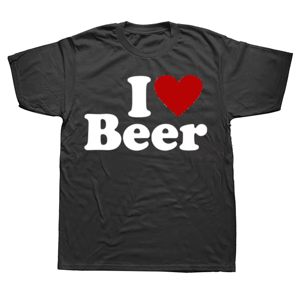 T-shirt graphique drôle I Love Beer Red Coussins pour hommes et femmes