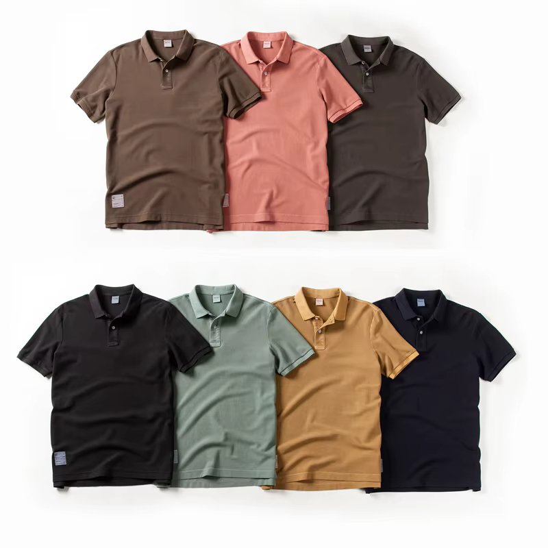 Polo 2026 Nouvelle Collection Été – T-shirt à Revers Élastique Couleur Unie Tendance Manches Courtes Décontracté Chic pour Homme M-3XL BP13200
