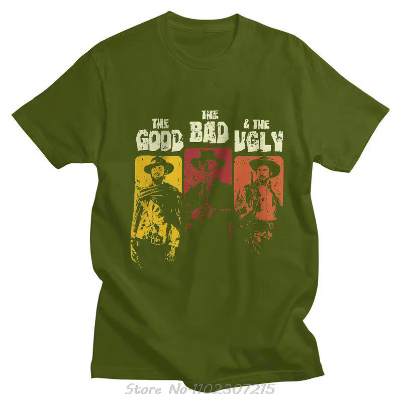 Le bon le mauvais et le laid hommes T-shirt coton t-shirts Clint Eastwood