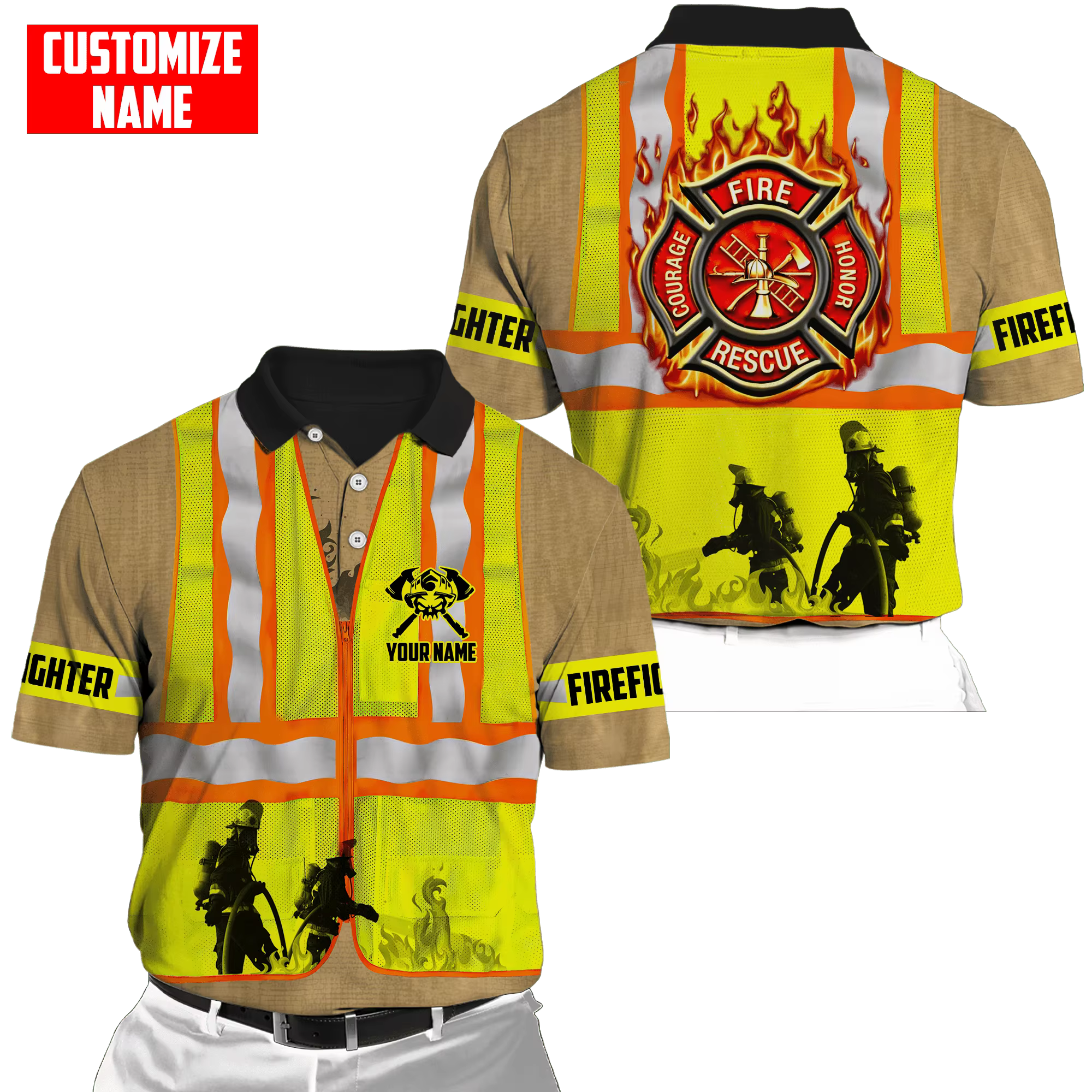 Polo à Manches Courtes avec Nom Personnalisé pour Homme