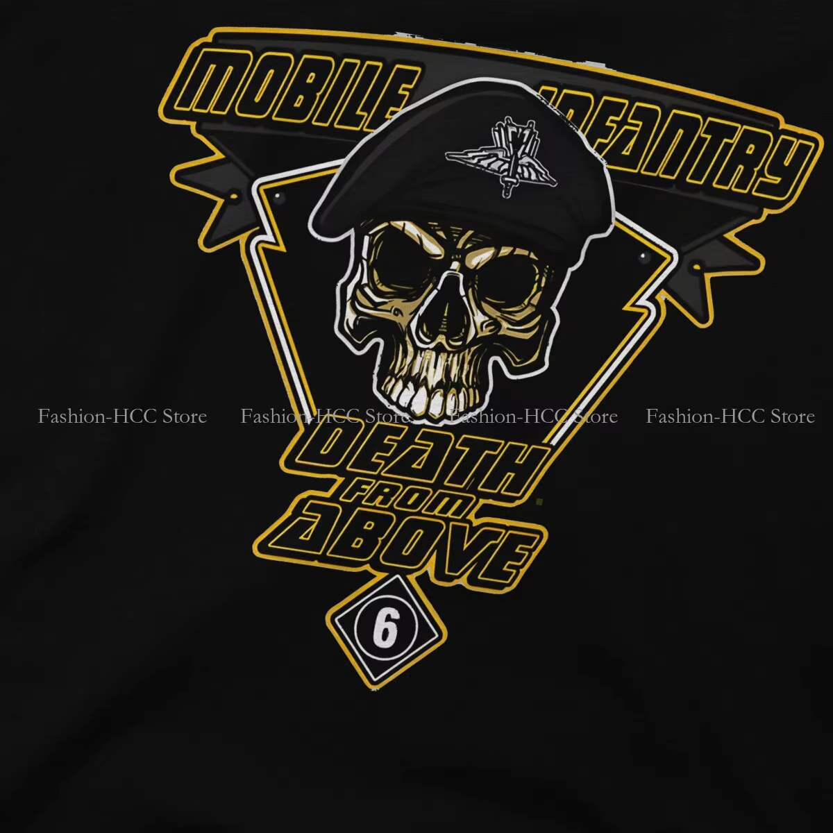 Mort d'above noir nouveaux t-shirts Starship Troopers mâle graphique pur coton Streetwear t-shirt