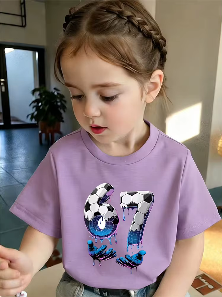 T-shirt pour enfants noir à thème sportif