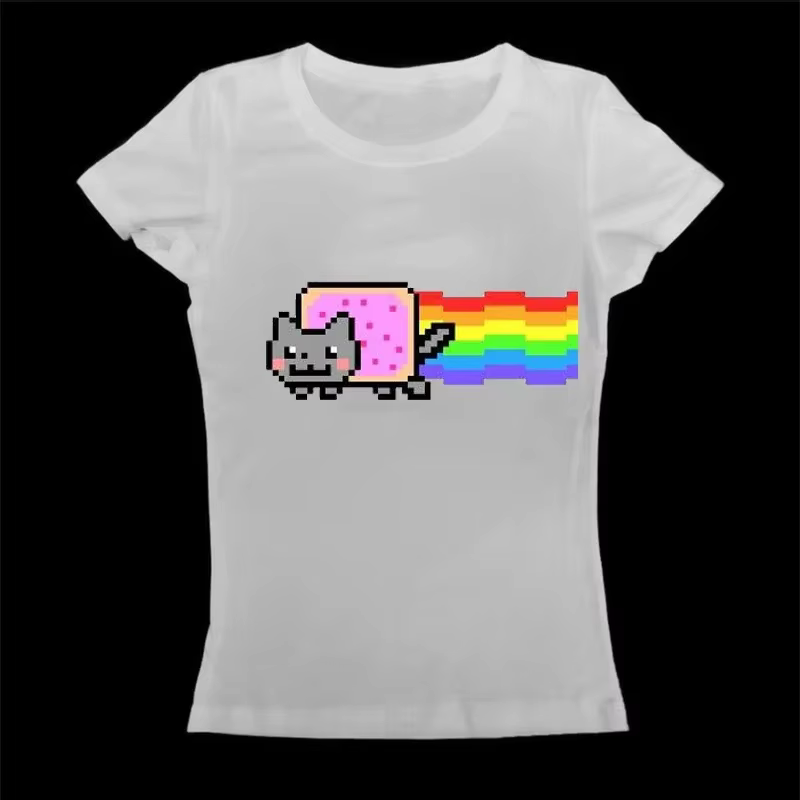 Mignon 2000s esthétique lettre impression T-Shirt Y2K femmes étoiles hauts Harajuku rétro mode gothique