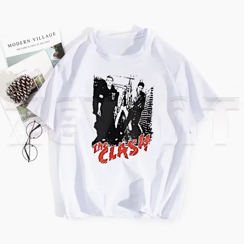 Londres appelant le choc Album Ullzang t-shirts printemps hauts