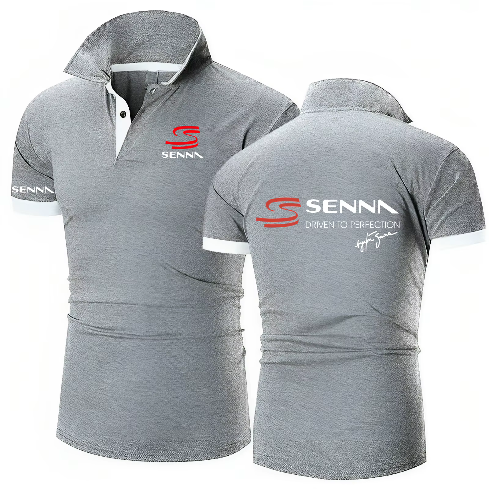 Hommes Polo Ayrton Senna Brésilien Formule 1 Légende Polos Graphique Surdimensionné Respirant Streetwear T-Shirts S-8XL