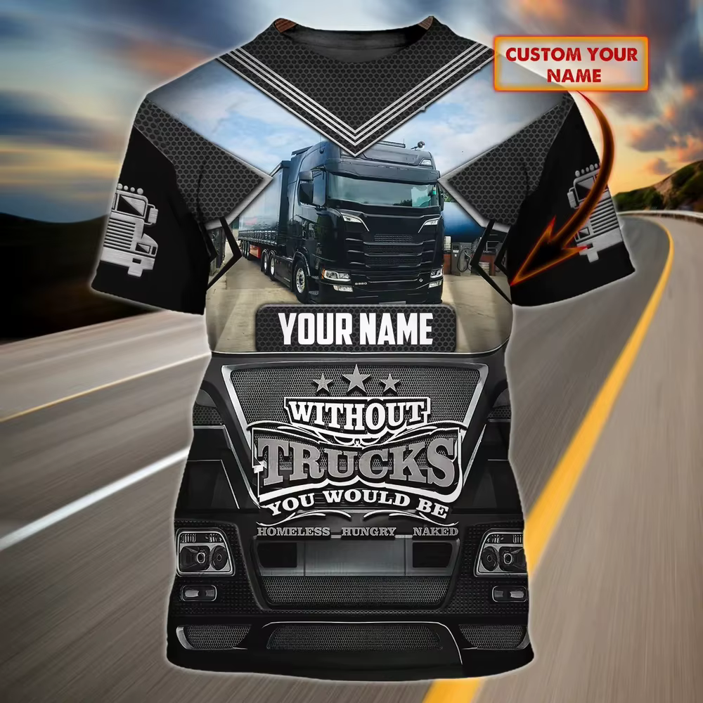 PLstar Cosmos été hommes T-shirt camionneur nom personnalisé impression 3D