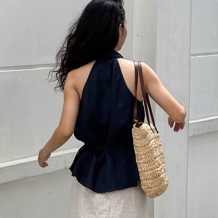 Linad Street Chic Débardeur Halter Bleu Marine pour Femme