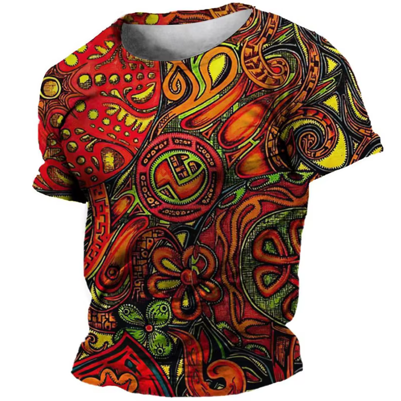 T-shirts graphiques Graffiti colorés mode d'été à manches courtes Hip Hop 3D imprimé