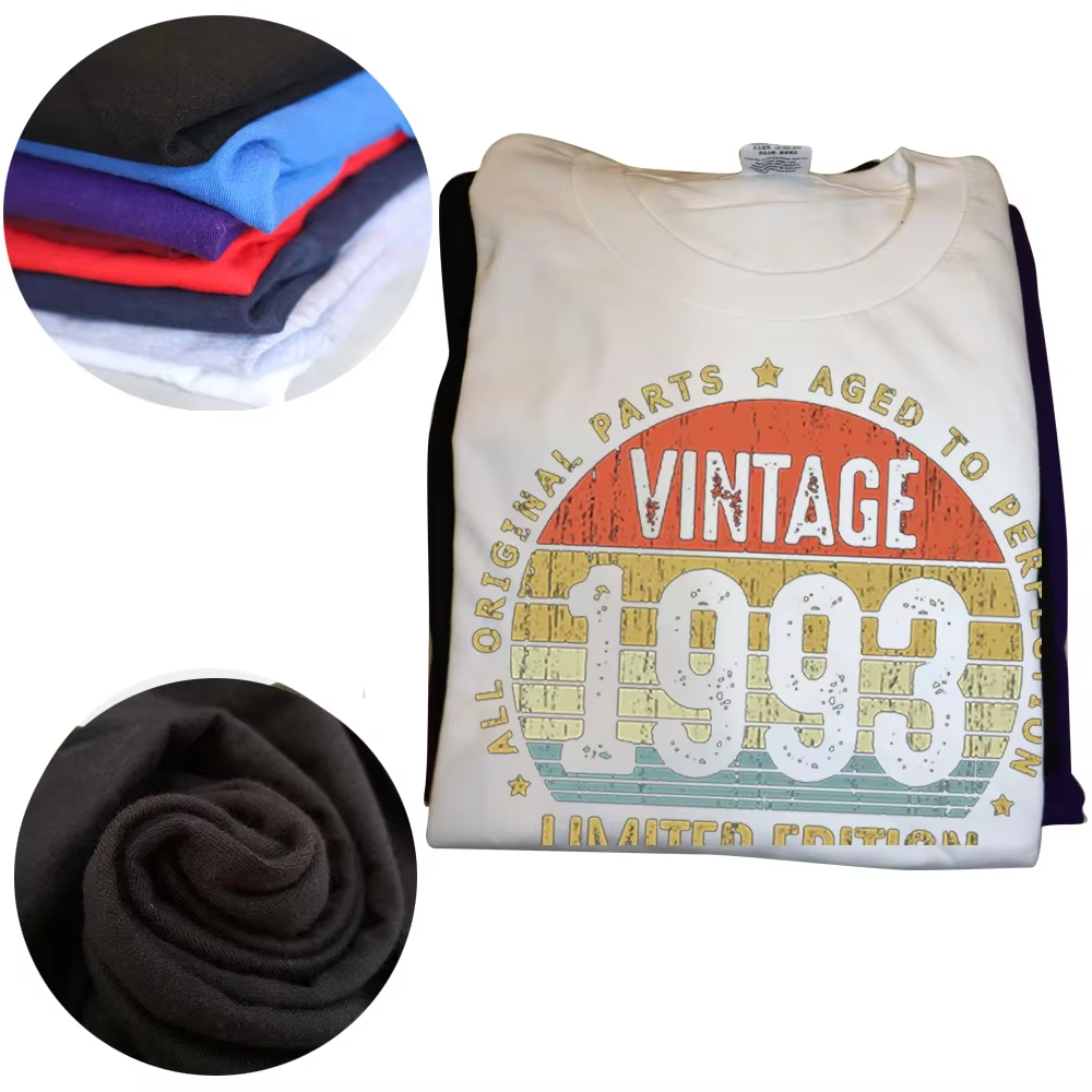 T-Shirt Manches Courtes en Coton Vintage
