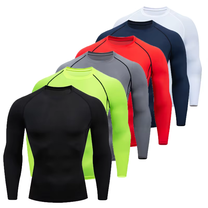 T-shirt fitness à manches longues pour hommes