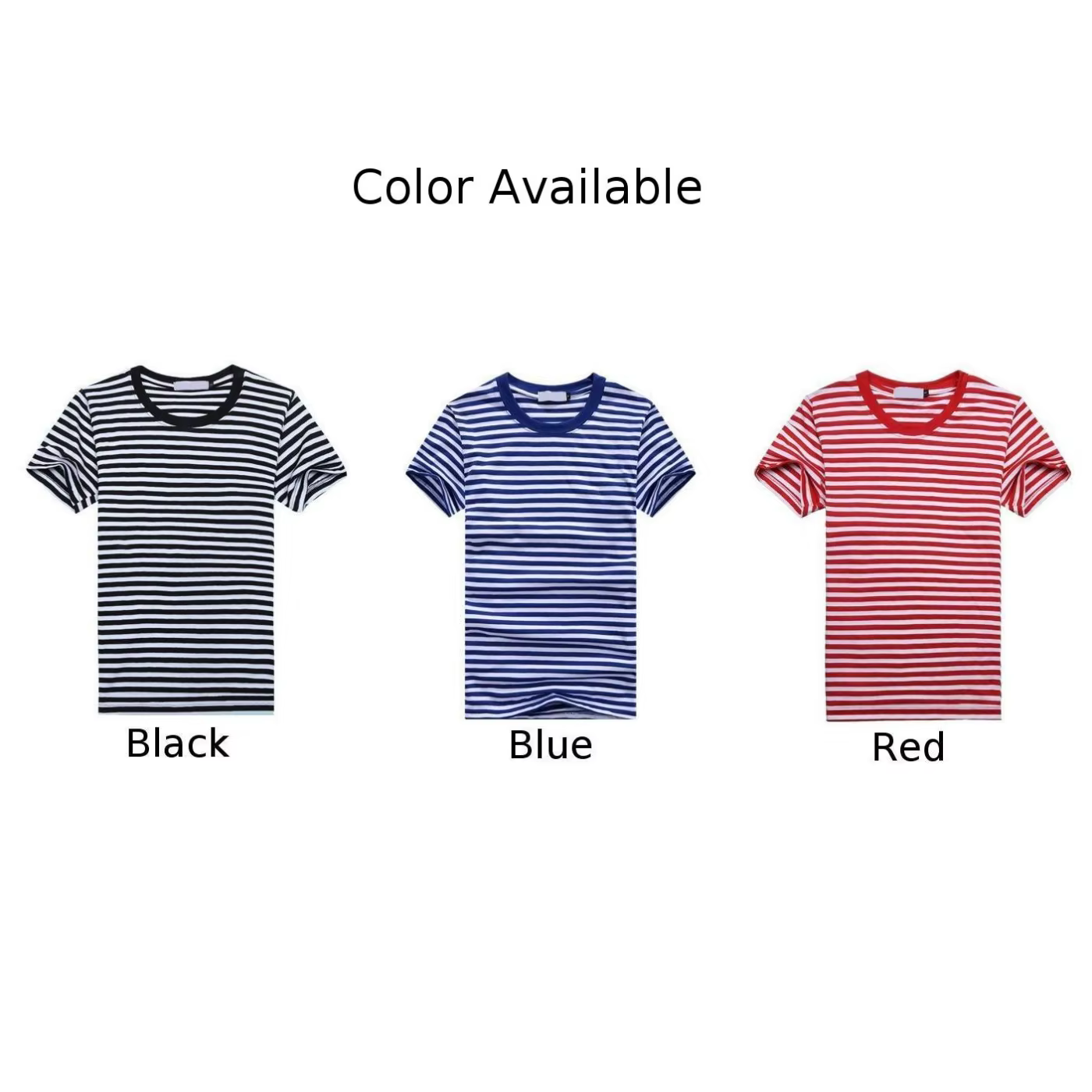 Hommes t-shirts chemise marine bleu et blanc rayé à manches courtes sport