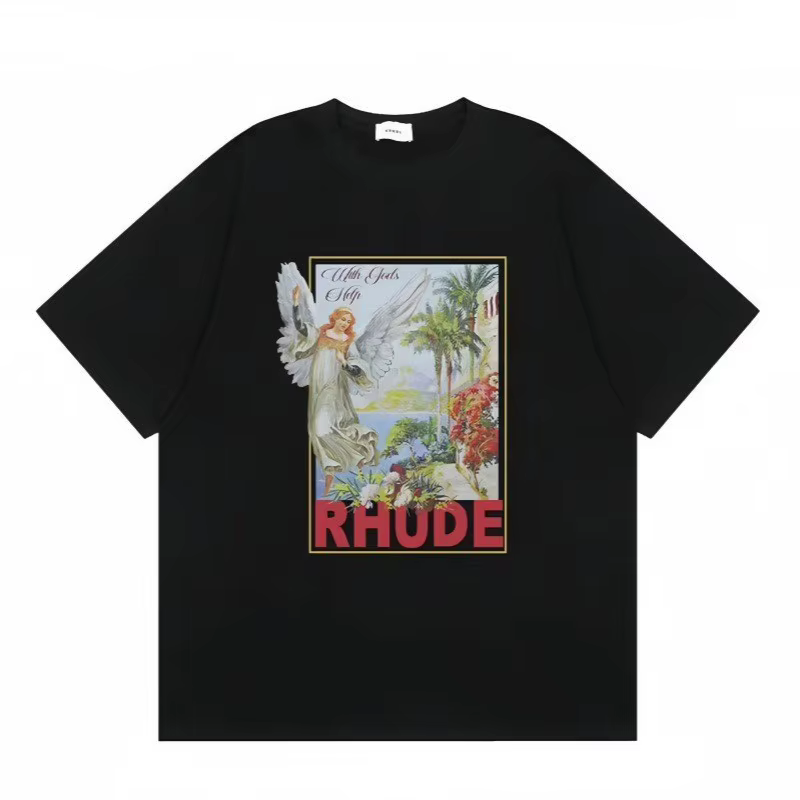 RHUDE T-shirt à manches courtes et col rond pour homme