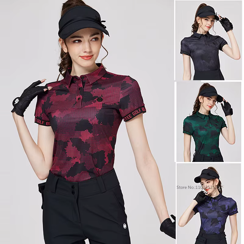 Nouveau Polo de Golf Femme 2026 BG – T-shirt Sport Imprimé Tendance pour l'Été à Manches Courtes Séchage Rapide – Tailles S-XXL