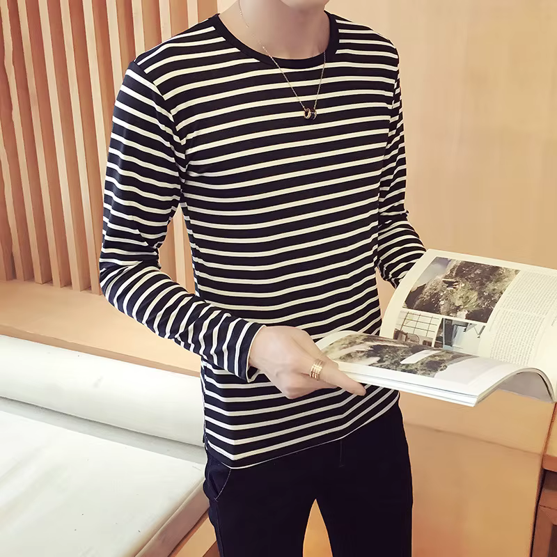 T-shirt Rayé à Manches sulfpour Homme