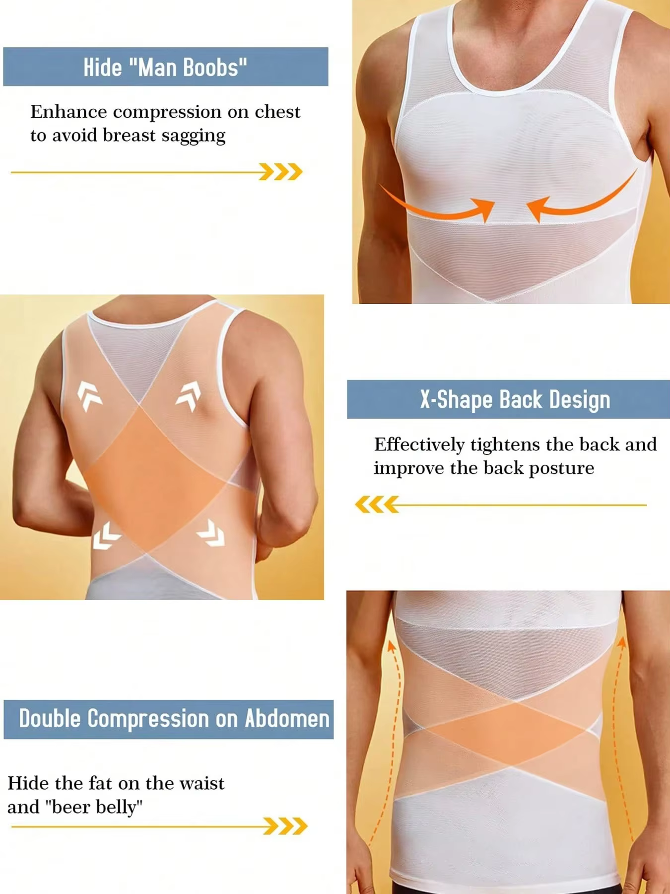 Débardeur de compression pour hommes en maille