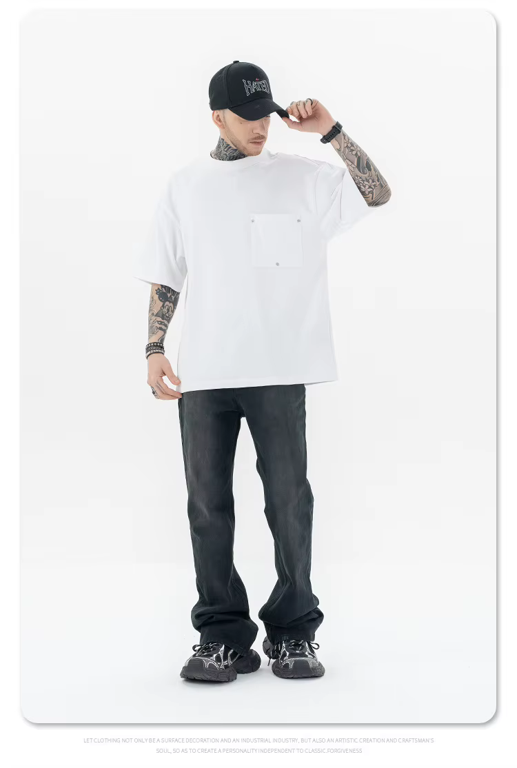 T-Shirt à manches courtes minimaliste de luxe pour hommes 2025 100% coton