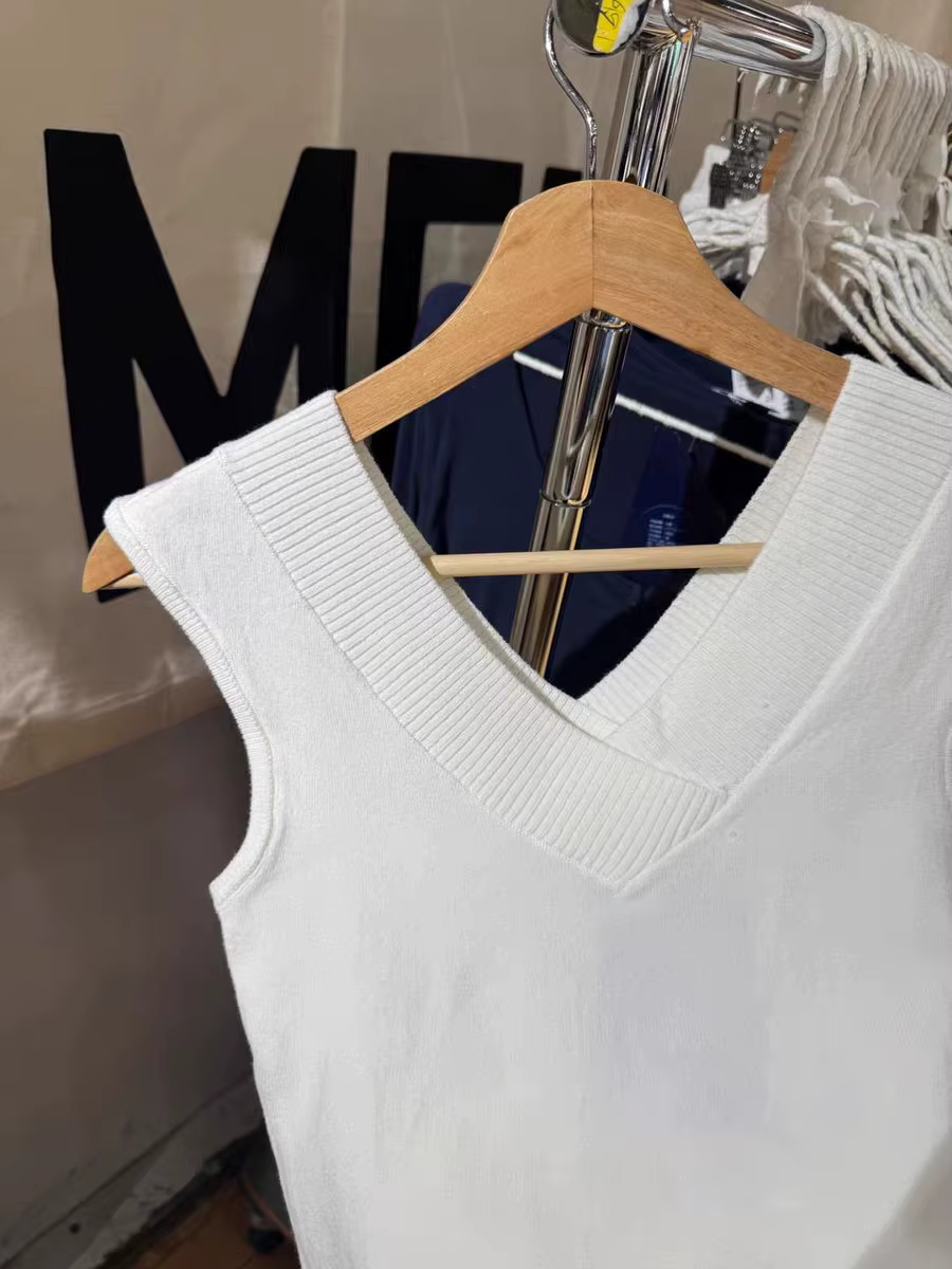 Débardeur tricoté blanc pour femme