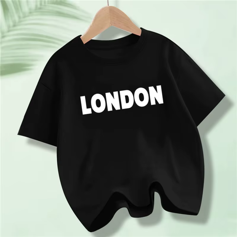 T-Shirt en Coton à Manches Courtes pour Enfant Garçon et Fille