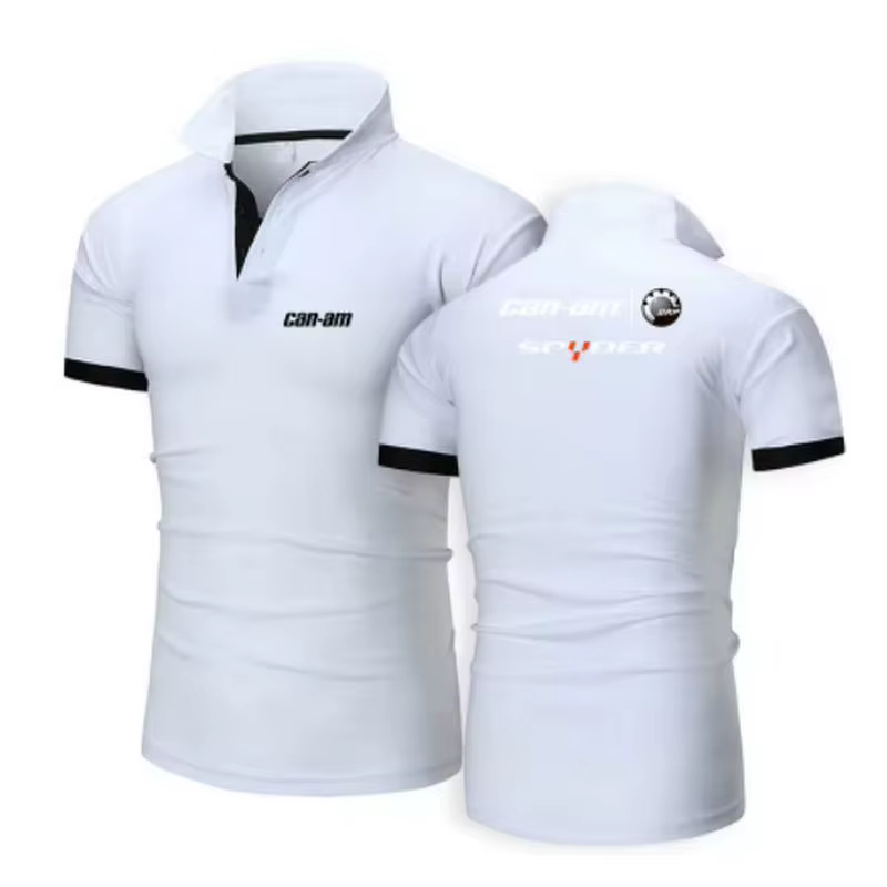 Nouveau Polo Homme Tendance 2026 Couleur Unie Can-Am Team Motorcycles Manches Courtes