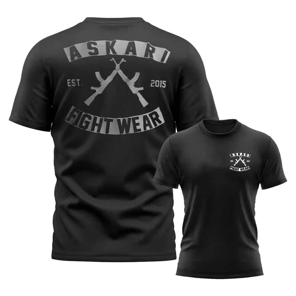 T-shirt Askari Boxing & MMA pour hommes, T-shirt respirant à col rond pour sports d'été, T-shirt à manches courtes