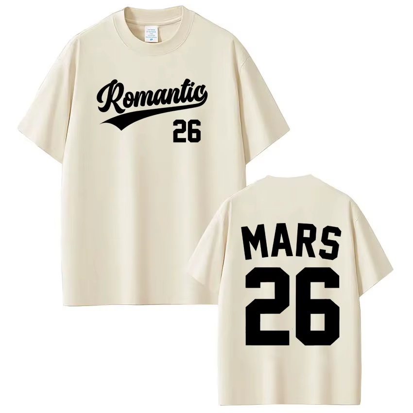 Bruno Mars The Romantic Tour 2026 T-shirt imprimé pour hommes et femmes