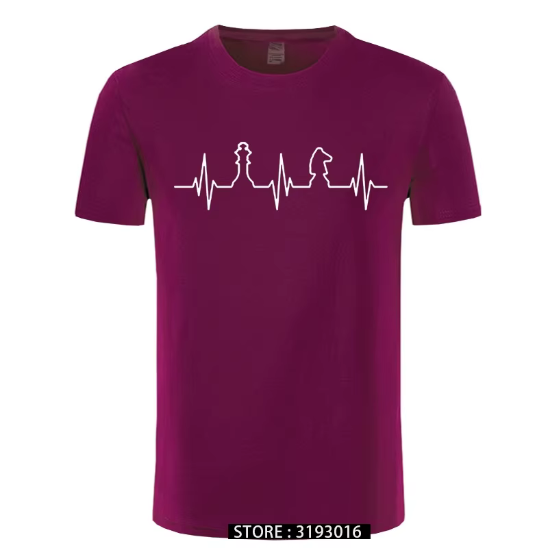 Battement de coeur d'échecs t-shirt homme à manches courtes hommes Cool amour jouant des échecs T-shirts