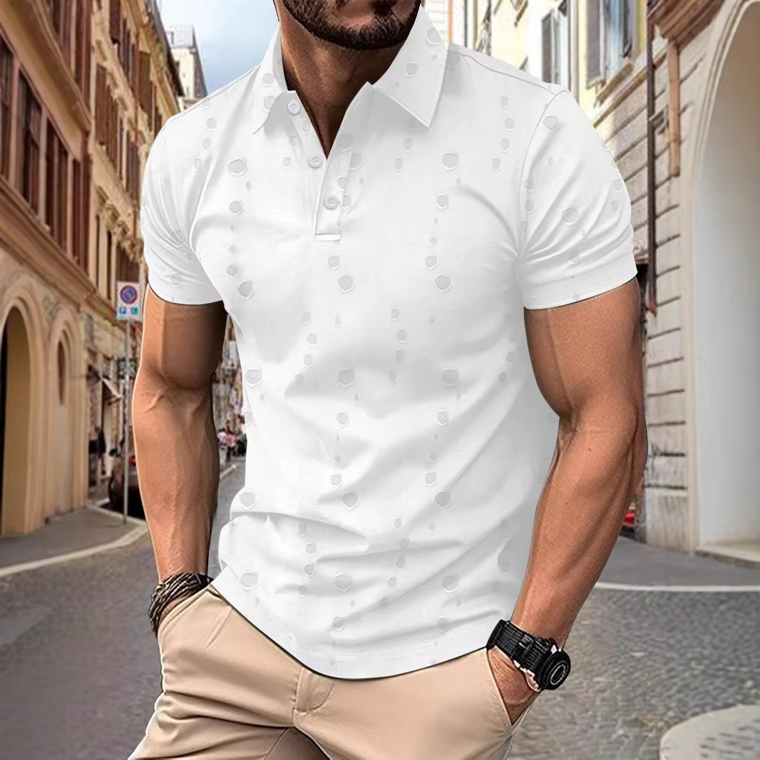 Nouveau été hommes trou Polos mode Streetwear à manches courtes