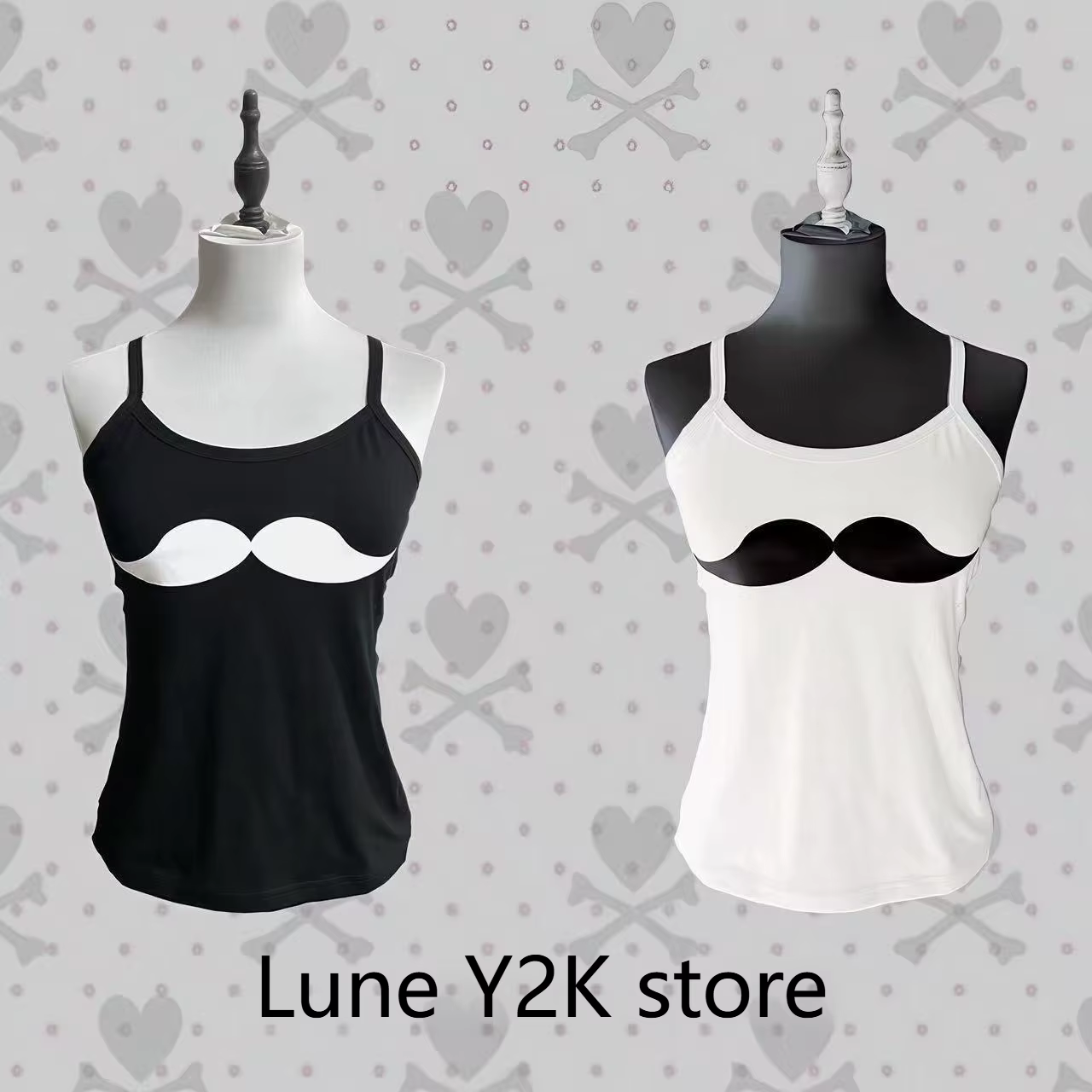Débardeur japonais Harajuku imprimé moustache pour femme