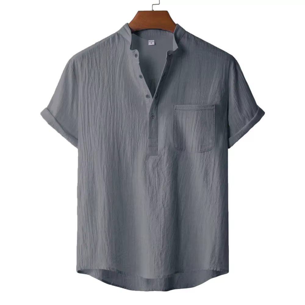 T-shirt d'été en coton et lin pour hommes