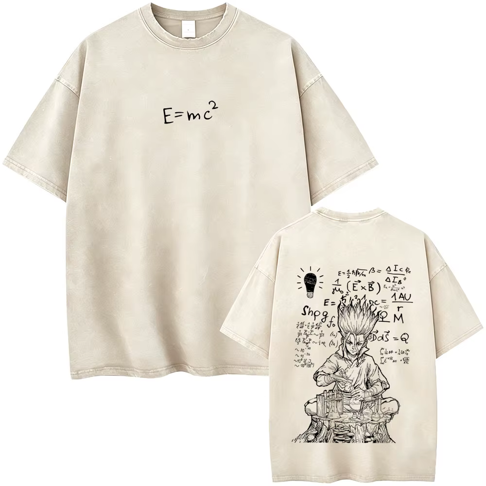 T-shirt Anime Dr. Stone Vintage Lavé Manga Senku Ishigami