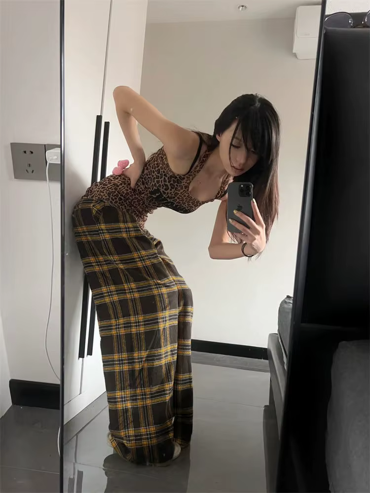 Imprimé léopard haut pour femme Streetwear esthétique trajet T-shirt rétro Sexy Y2K culture hauts confortable décontracté mignon 2025 été