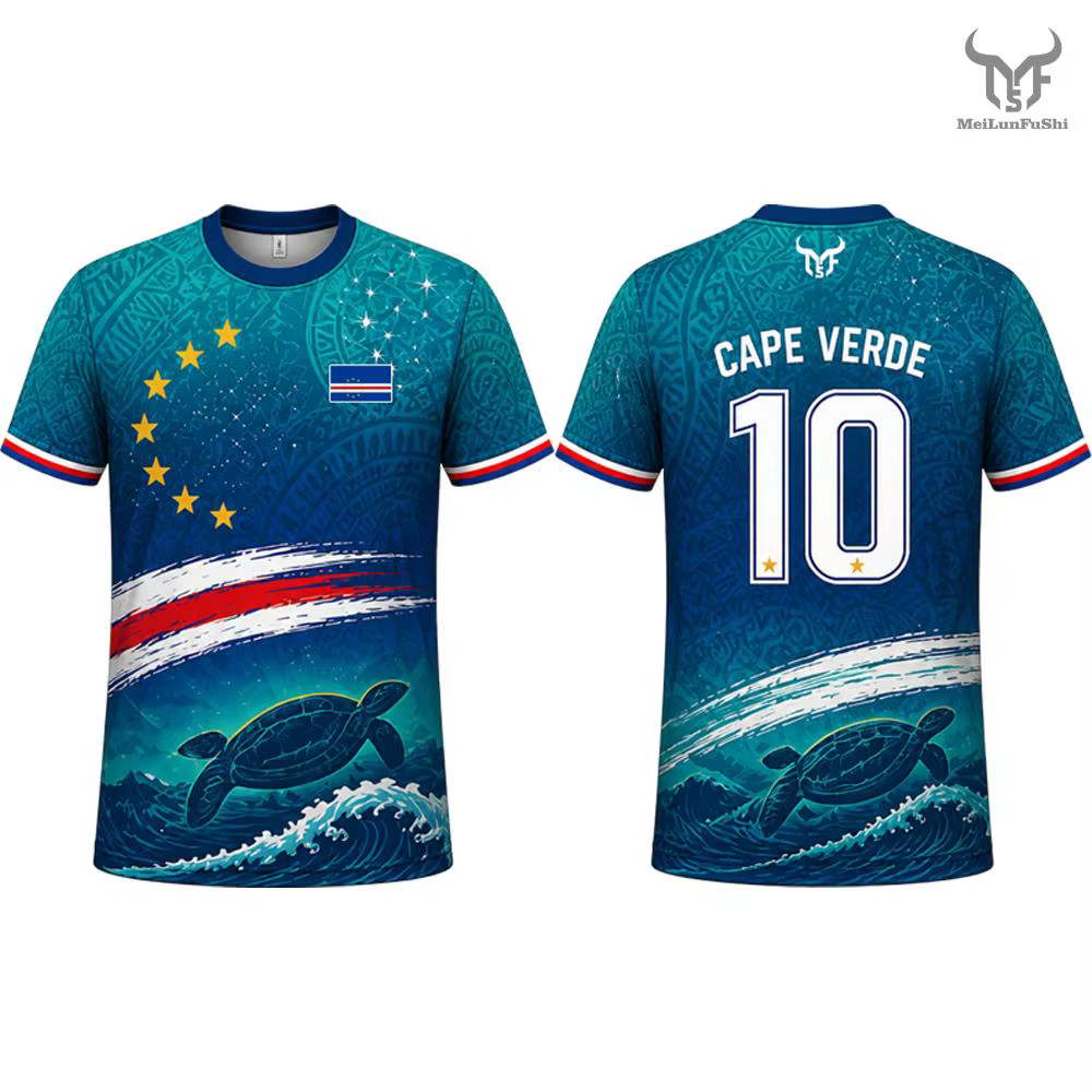 Nouveau T-shirt imprimé drapeau Cap-Vert 2026 pour hommes et femmes