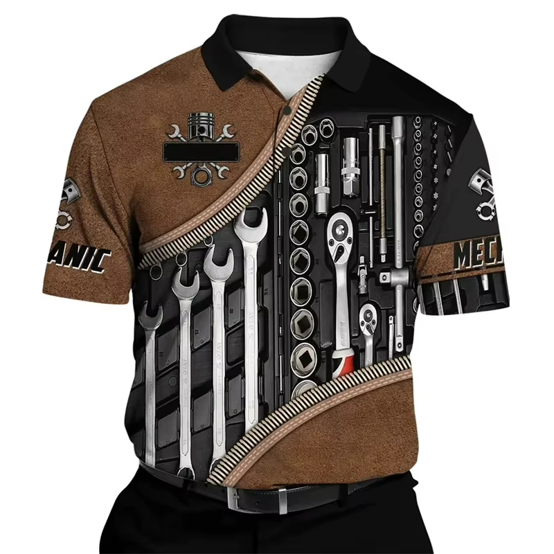 Polo mécanique imprimé 3D pour hommes